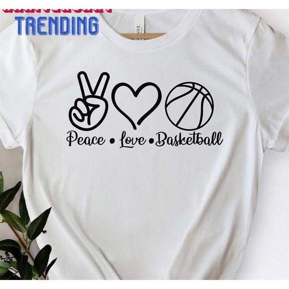 Other - Peace Love Basketball Tshirt Enthusiast Shirt Game Day Outfit